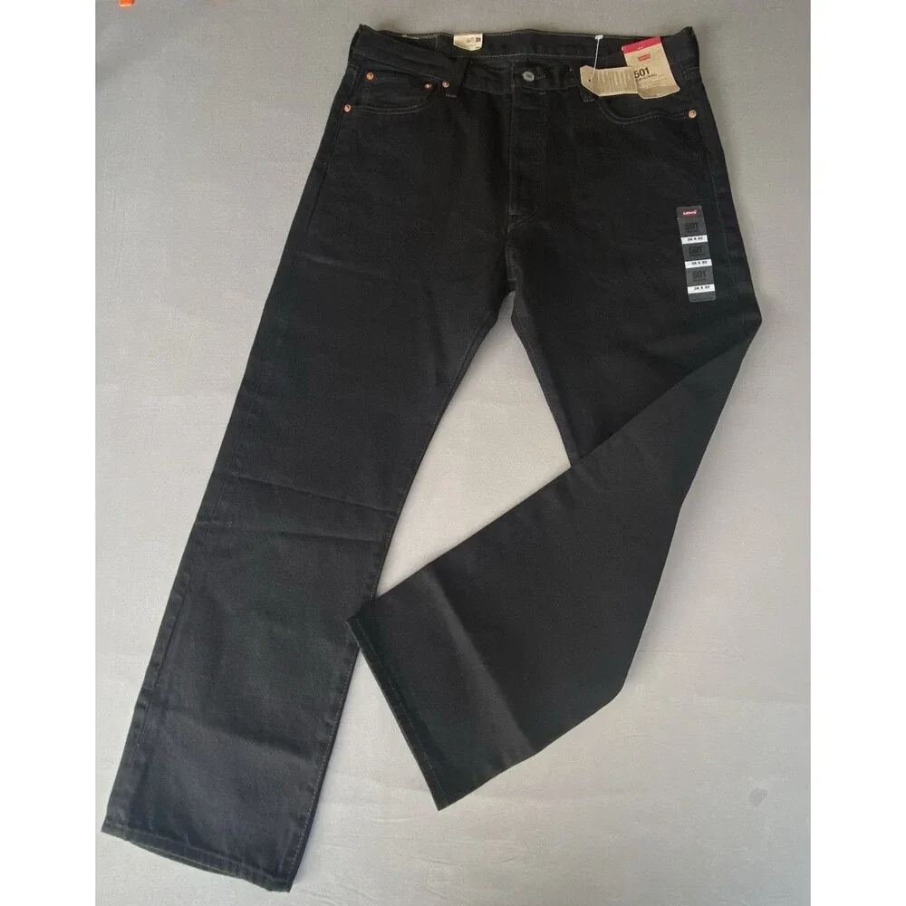 Levi's 501 Original Jeans Men's 36x30 Black 005010-660 Button Fly NWT